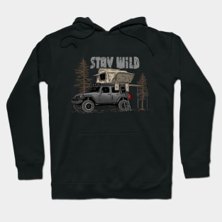 Stay Wild Jeep Camp - Adventure grey Jeep Camp Stay Wild for Outdoor Jeep enthusiasts Hoodie